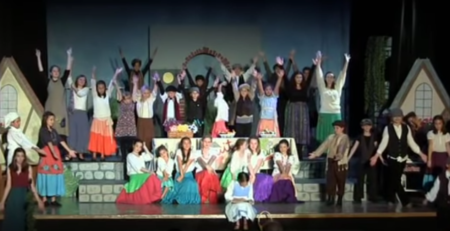 Theater group performing a play